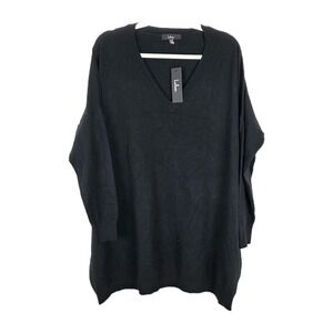 Lulu's NWT Oversized Black V-neck Sweater Women's Size Xs Casual Classic Comfort